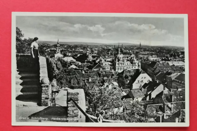 Steiermark AK Graz 1920er Schloßberg Herbersteingarten Ortsansicht Gebäude
