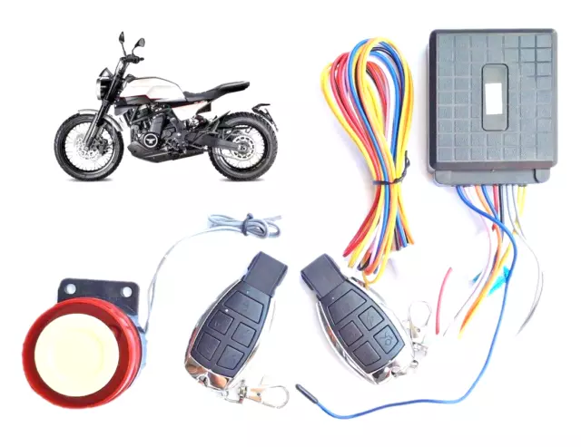 Kit antifurto allarme moto scooter universale sicurezza sirena 125dB telecomando