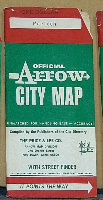 1975 Arrow Street Map of Meridan, Connecticut