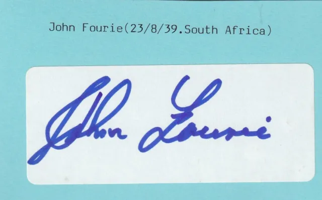 John Fourie - European Tour Golfer signed Address Label (Laid onto card)