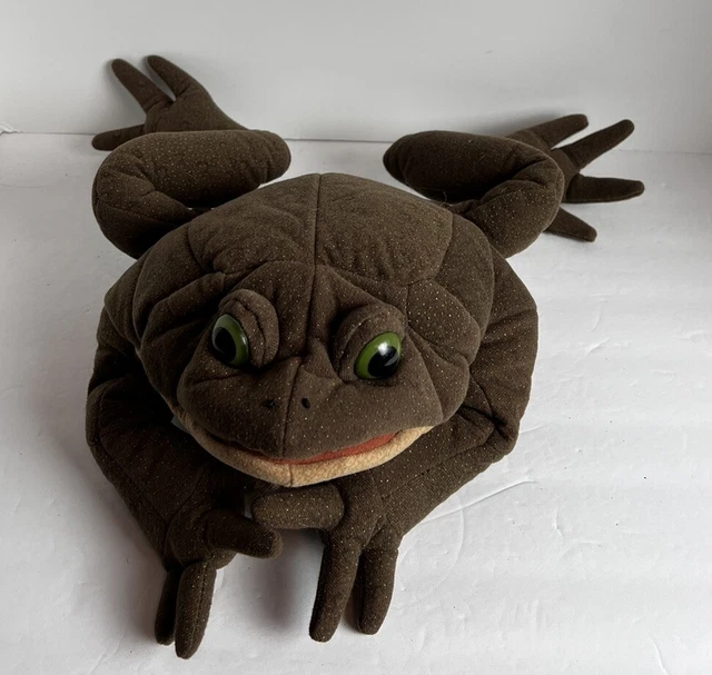 FOLKMANIS FOLKTAILS OLIVE Green Realistic Full Body Hand Puppet Toad