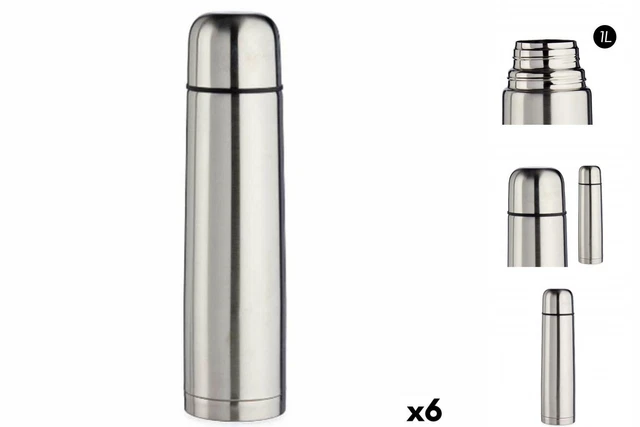 Bottiglia termica colori argento 1 L acciaio inox 6 pezzi caraffa termica