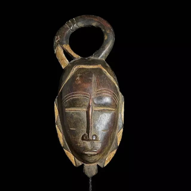 Baule Afrikanische Maske Antiquitäten Tribal Gesicht Wandbehang Primitive...