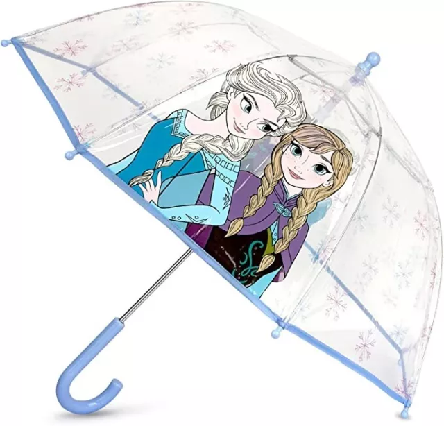 Disney Frozen Clear Umbrella, Kids Rain Wear for Little Girls Ages 4-10