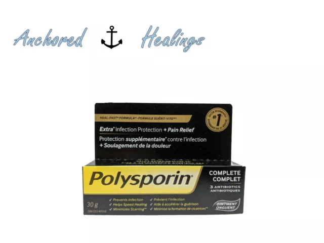 Polysporin COMPLETE Heal Fast Ointment Pain Relief Vitamin E 30g Exp.02/2024