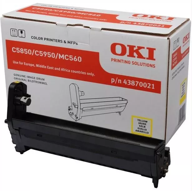 Genuine Oki 43870021 Yellow Drum Unit Open