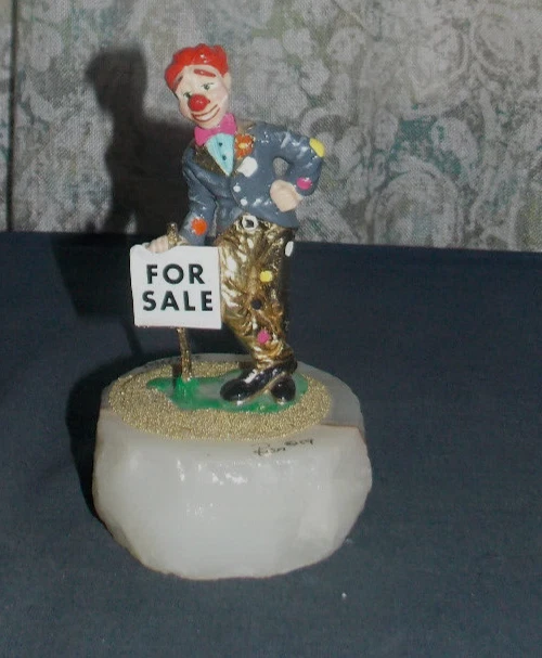 RARE RON LEE Clown"The Real Estate Man" Figurine/Sculpture!Signed/Dated
