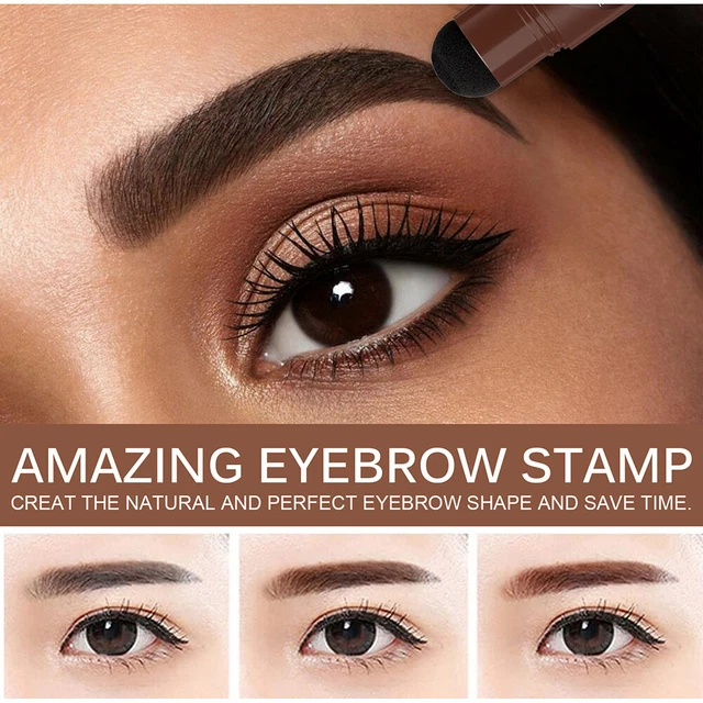 Kit Forma Timbro Impermeabile Sopracciglia Professionale per Trucco Donna (Nero) -de