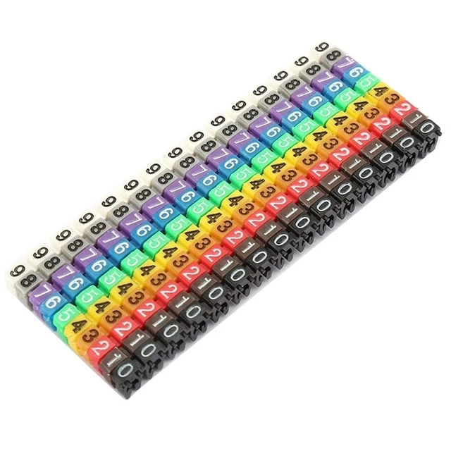 Clip-on String Cable Marker Boxed Plastic Number Number Wire Label Tube Set S6G5