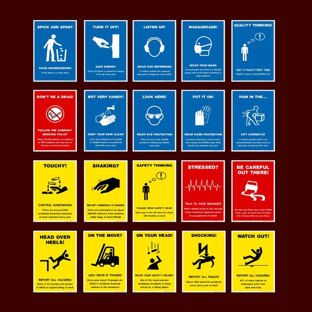 Safety Workplace Posters Smoking Forklift Hazard Plastic Sign Safety Workplace Posters Smoking Forklift Hazard Plastic Sign
