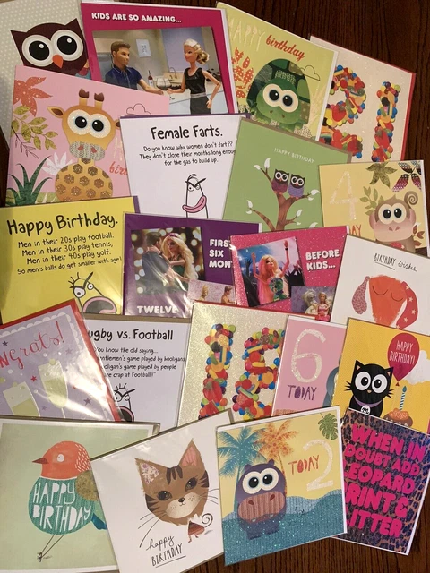 GREETINGS & BIRTHDAY BLANKNEW  CARDS  MASSIVE CLEARANCE SALE 100 job lot  JOKE