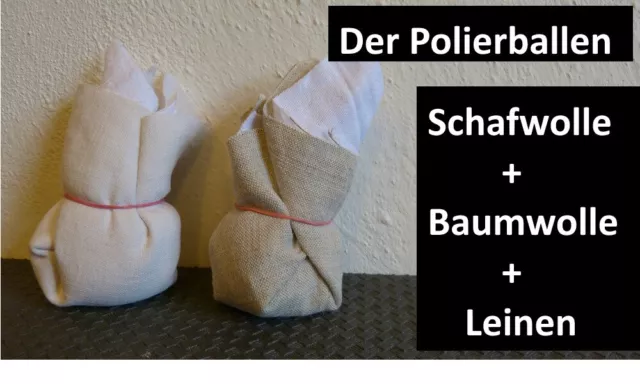 Polierballen für Porenfüllung und Deckpolitur, Schellackpolitur, Ballenauftrag