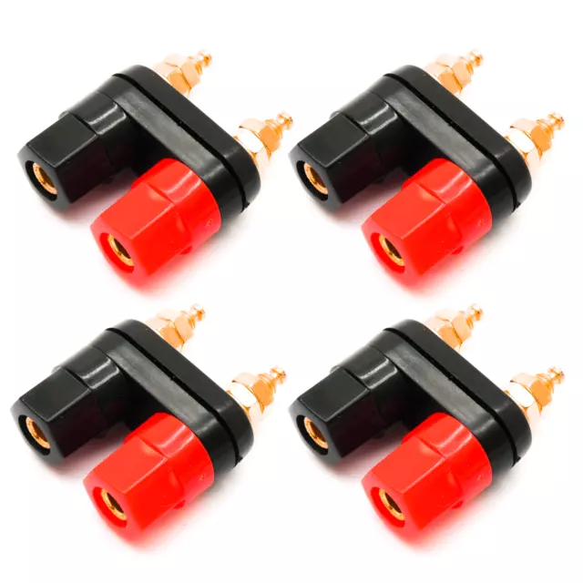 4pcs Dual 4mm Banana Plug Bullet Connector Jack Socket for Speaker Amplifier Ter