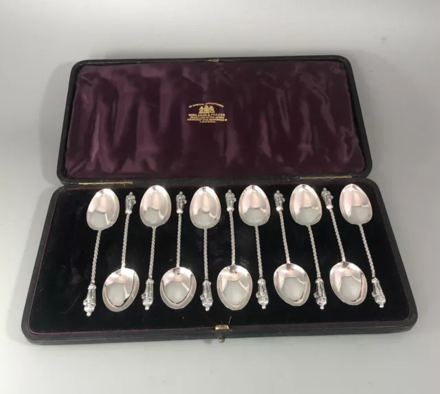 Victorian Silver Apostle Spoons George Unite Birmingham 1895 EZX