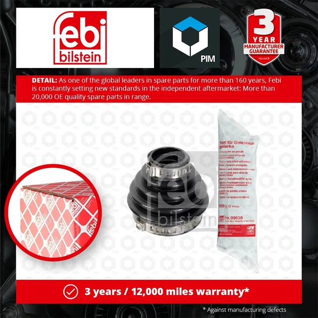 CV Joint Boot fits AUDI A3 8P1, 8PA, 8V Rear Outer 2003 on C.V. Driveshaft Febi