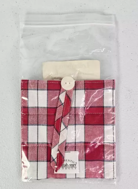 New Longaberger Handle Gripper Button Closure  Picnic Plaid Cotton Made In USA