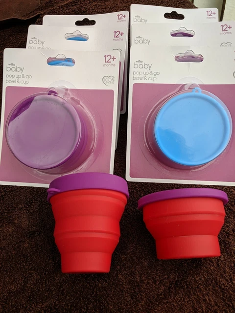 4 X tasse et bol bébé pop up and go NEUF FRAIS DE PORT GRATUIT