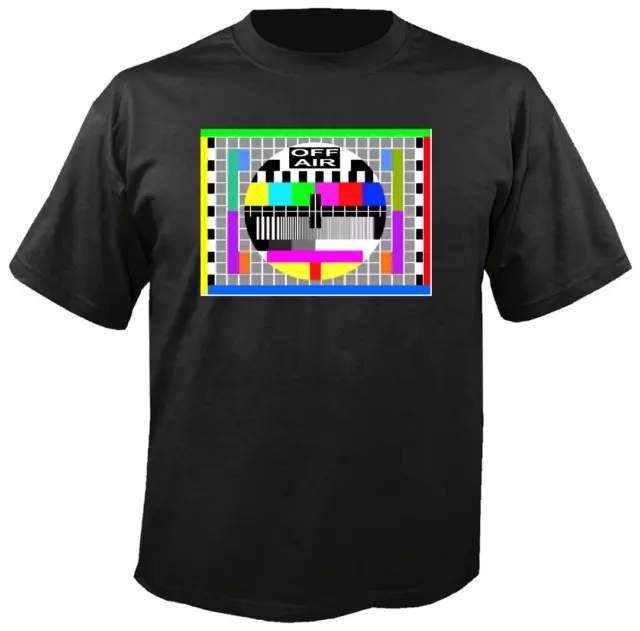 Tee Shirt New Unisex retro TV  TEST PATTERN-OFF AIR Quality cotton T Shirt.