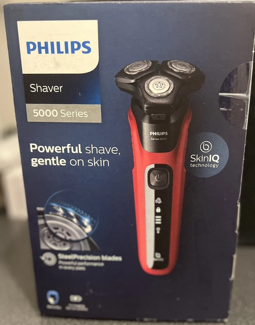 PHILIPS SHAVER SERIES 5000 Wet & Dry Men's Electric Shaver Red SkinIQ