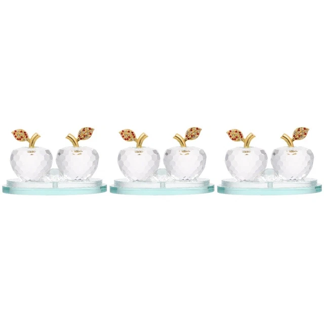 3 Pcs Kristall-Apfel-Ornament Männer Und Frauen Glasfigur Autos Verzieren