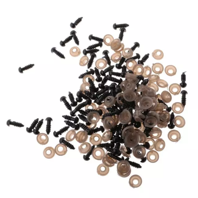 100pcs 6mm Soild Black Plastic Safety Eye for Teddy Bear Doll Animal Toy DIY