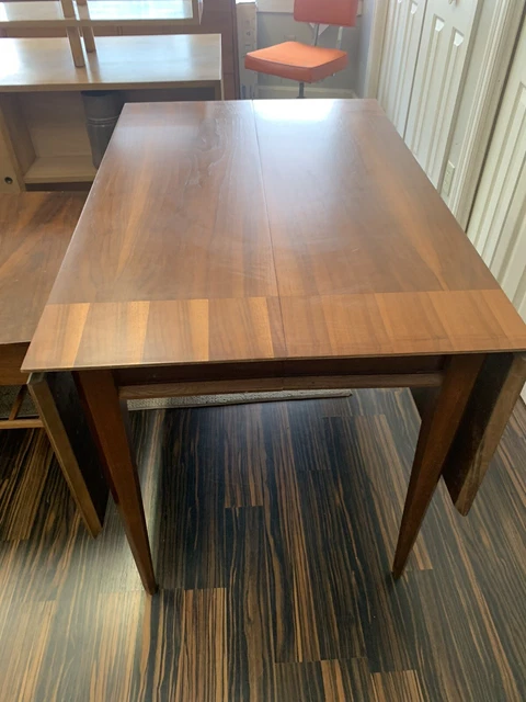 lane walnut drop leaf table danish mod century modern