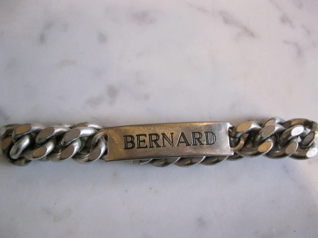 Gourmette Vintage Argent Massif Prénom Christophe - Bracelet Manchette 16g Taille 925