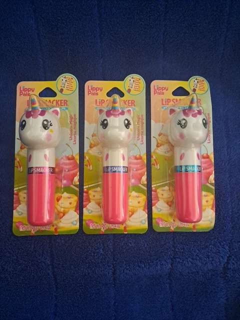 Adorable Unicorn Lip Smacker Lippy Pal Flavored Lip Balms Set Of 3