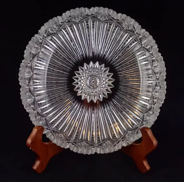 9” ABP American Brilliant Period Cut Glass Hindoo Type Design Bowl