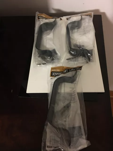 BRAND NEW Lot of 3 Everbilt 6-1/2 INCH Black Heavy Duty Door Pull