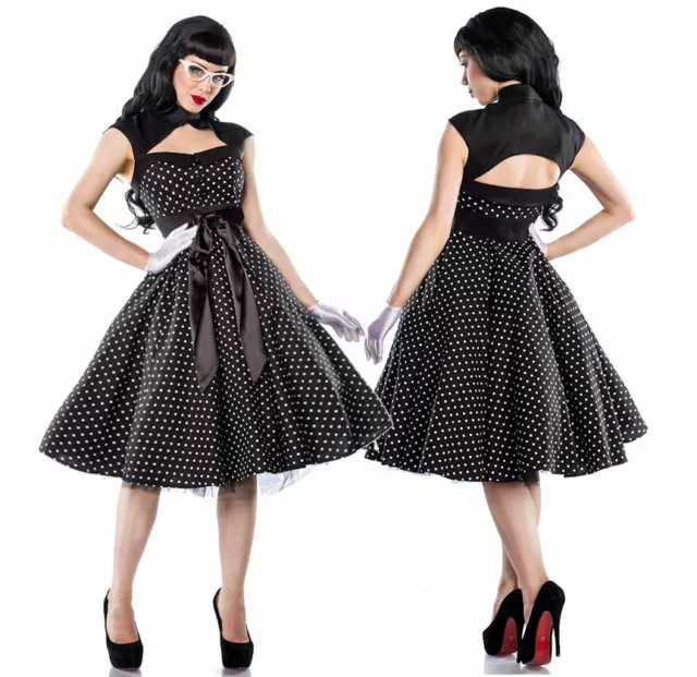 50er Jahre Pin Up Rockabilly Kleid Retro Tanzkleid Retrokleid / Petticoat Rock