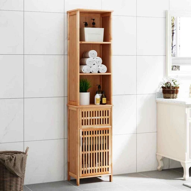 Armoire Rangement Réfrigérateur VidaXL - 60x57x207cm - 4 étagères - Aggloméré Gris Béton - Pour Cuisine