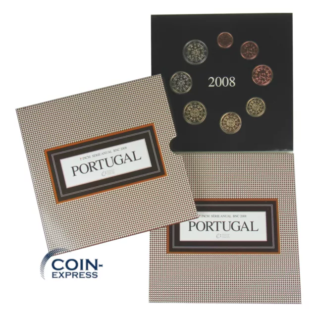 *** EURO KMS PORTUGAL 2008 BU Kursmünzensatz im Folder mit 2 Euro 2008 SELTEN !
