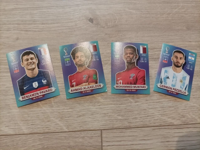 Panini Sammelbilder WM 2022 German Pezzella, Mohammed Muntari, Ahmad Alaaeldin,