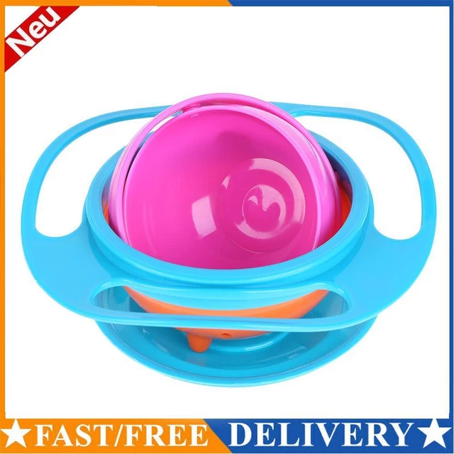 Tazón para bebé en forma de OVNI lindo juguete tazón de comida equilibrado suministros para niños (azul cielo)