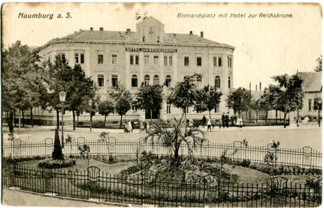 AK NAUMBURG /Saale Bismarckplatz mit Hotel zur Reichskrone um  1908