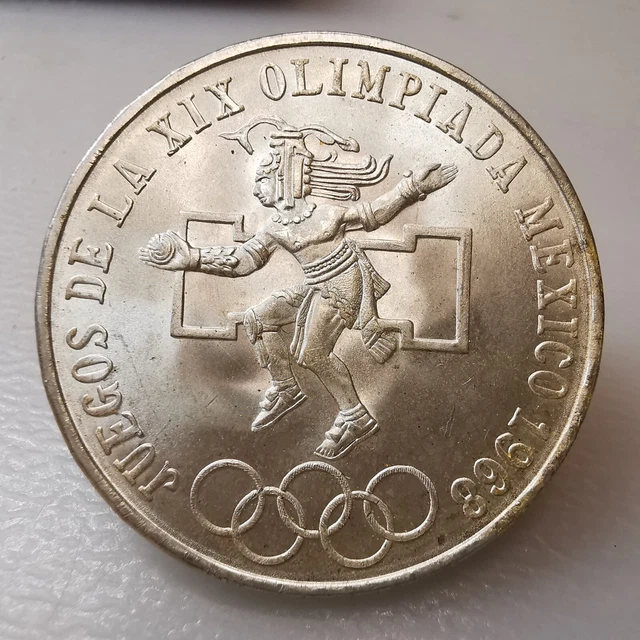 Mexico, Silver (.720), 25 Pesos 1968 (Olympic Games), UNC, AA126