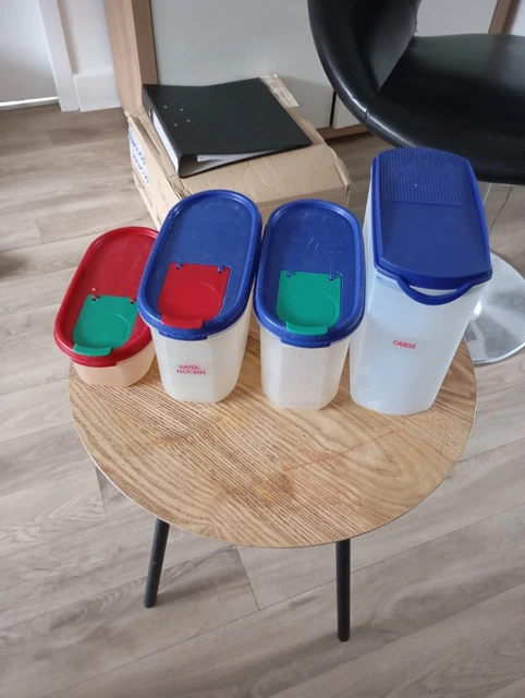 Conteneur de stockage Tupperware transparent avec bec verseur – Classique des années 1960