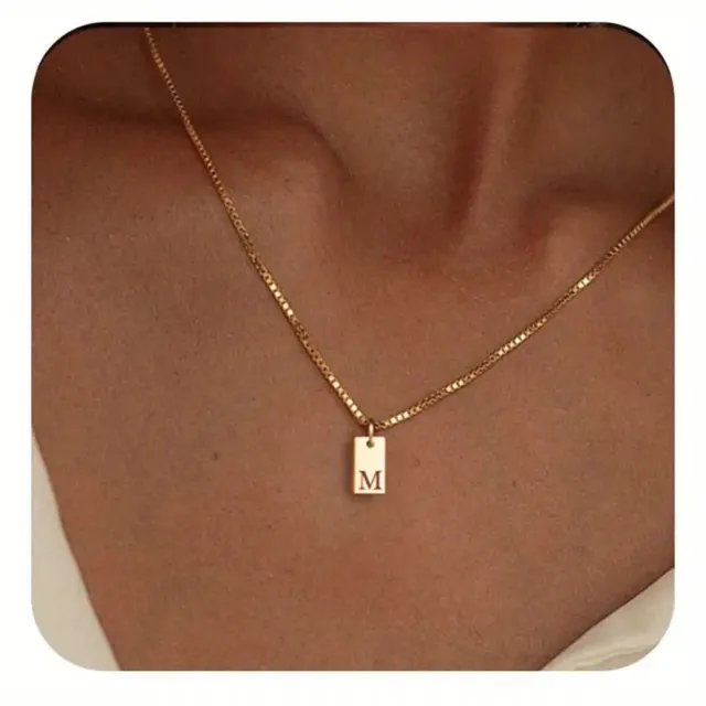 Women Initial Name Necklaces Gold Plated Letter Necklace Tiny Pendant Necklace💕