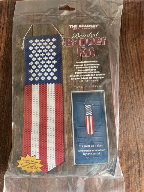 Kit artesanal de bandera con cuentas de bandera estadounidense The Beadey patriótico NUEVO