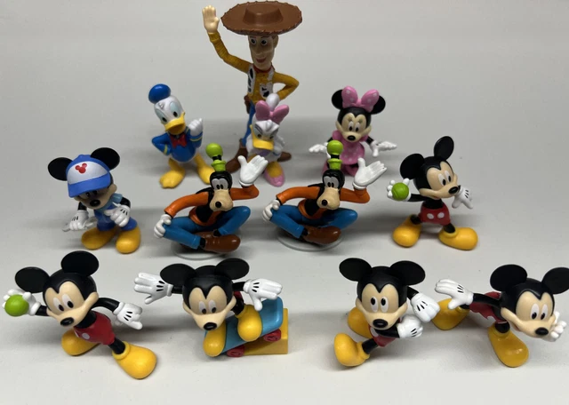 Disney Mickey Minnie Mouse Donald Duck PVC Character Toy Figures Lot Cake Topper