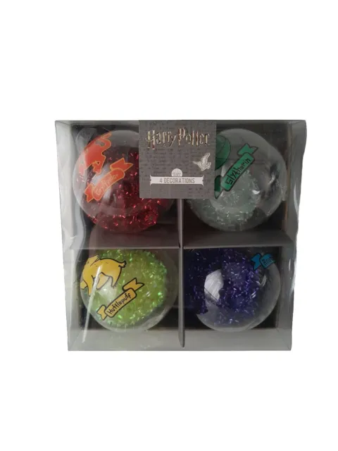 Harry Potter Weihnachtskugeln 4 Stück 4 Hogwarts Häuser Advent XMAS NEU OVP