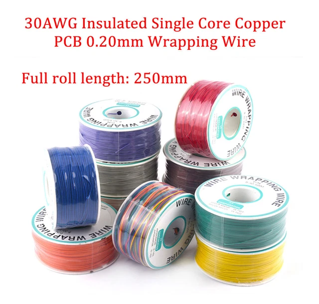 30AWG Single Core Tinned Copper Wire PCB Jumper With Many Color 0.20mm 250/Roll