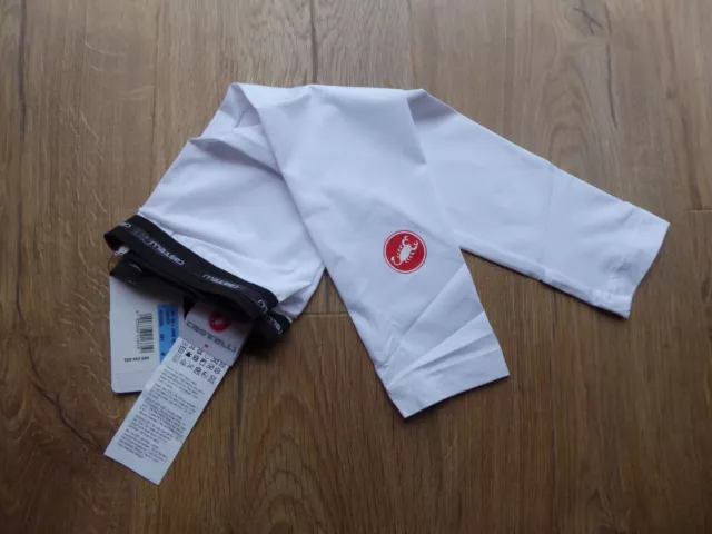 NEW Castelli Arm Warmers UPF 50+ White M RRP £35 (road race gravel CX Giro)