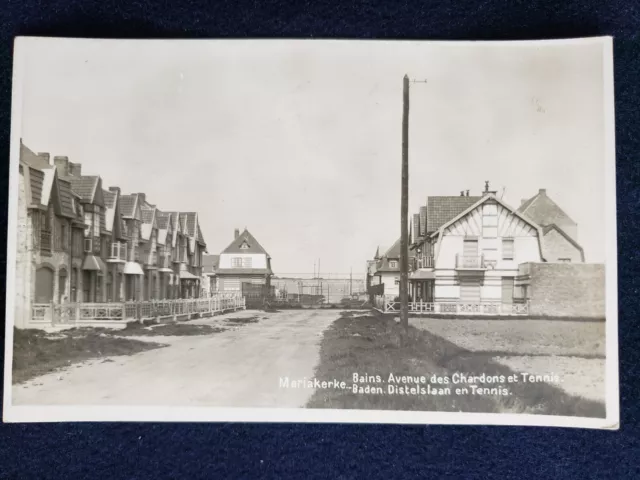 Baths Tennis Mariakerke Belgium RPPC Real Photo Postcard 1915's