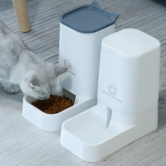 Automatic Large Pet Feeder Cat Dog Food Dispenser Water Fountain Drink Bowl