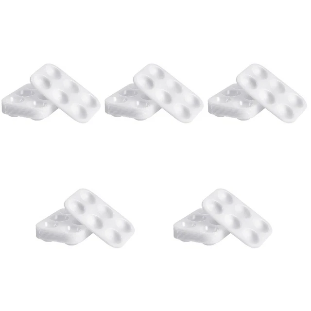 5 paletas de pintura plástica blanca Rosenice 12 piezas 6 compartimentos acuarela rectangular -M