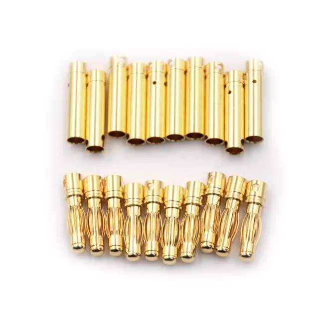 10Pair 4.0mm 4mm RC Battery Gold-plated Bullet Connector Banana Plug ..b