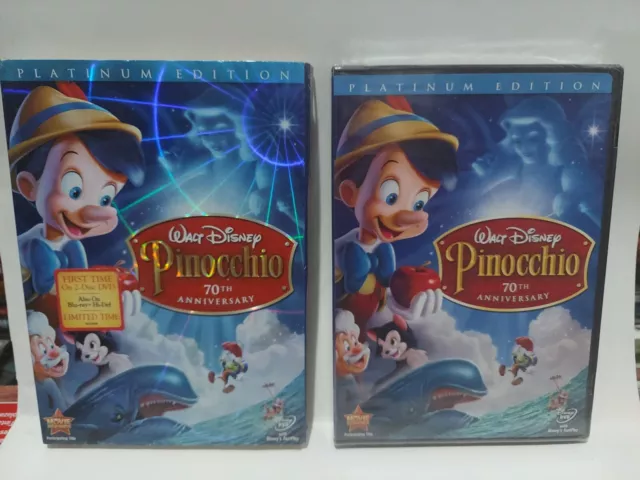 Disney's Pinocchio Platinum Edition With Slipcover Dvd Brand New Sealed
