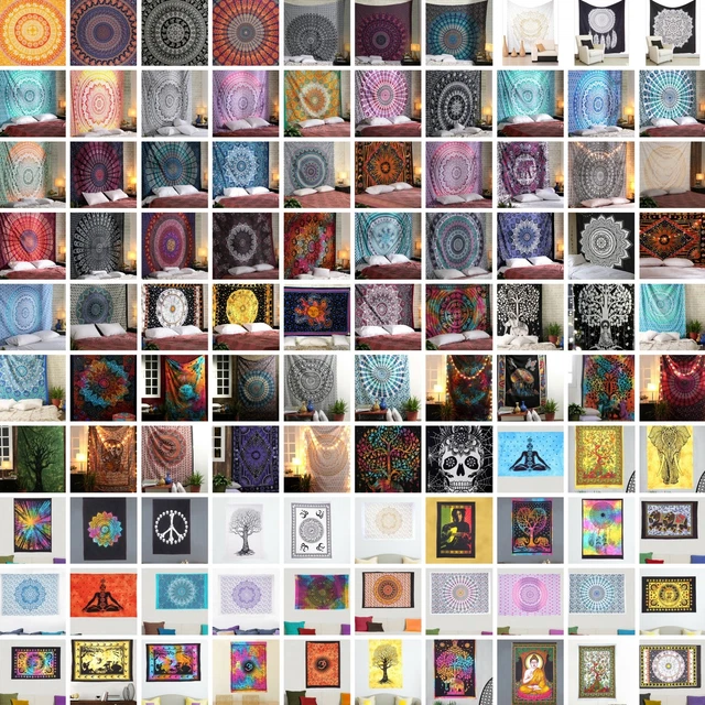 MANDALA TAPESTRY INDIAN Wall Hanging Decor Bohemian Hippie Queen Twin